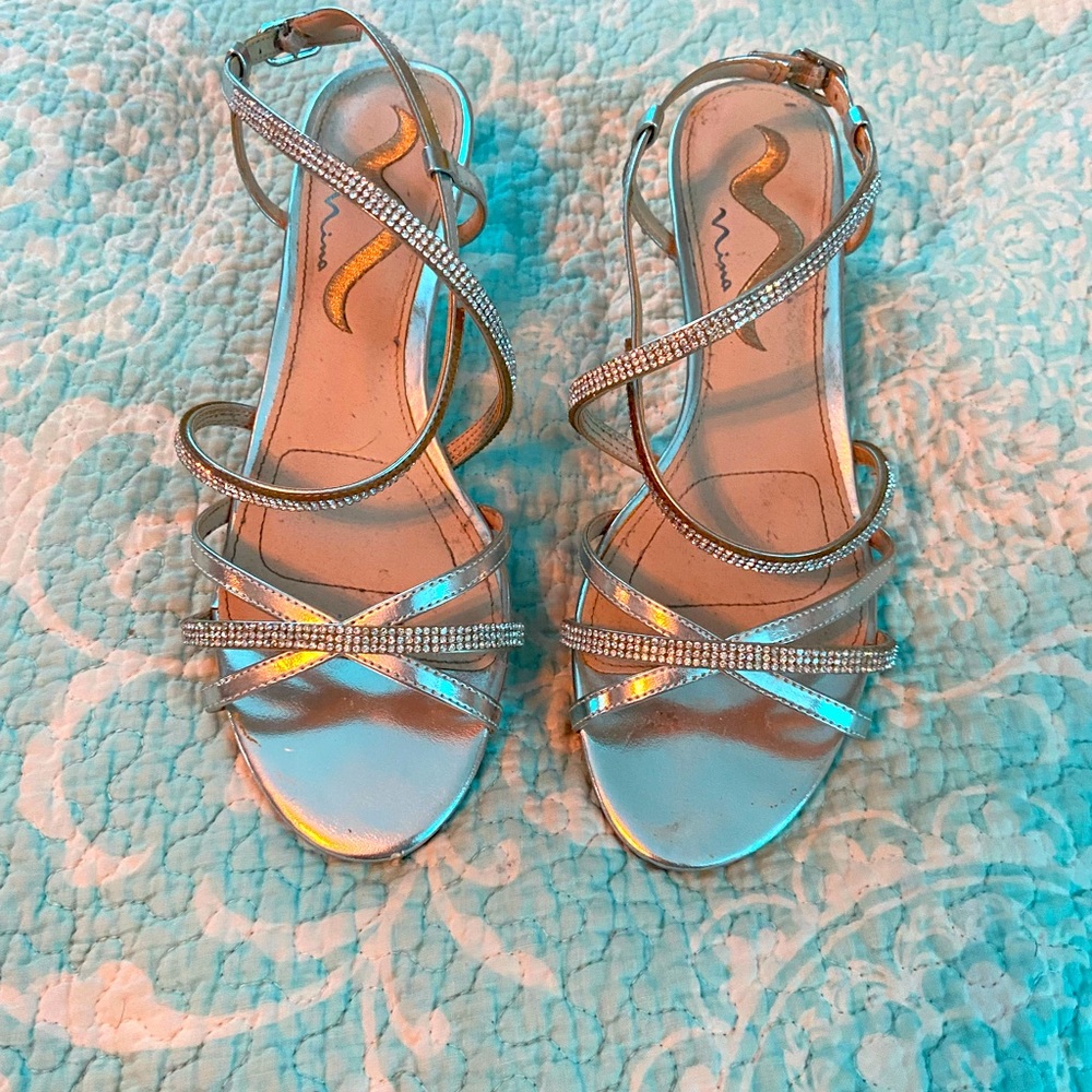 Silver dress sandals